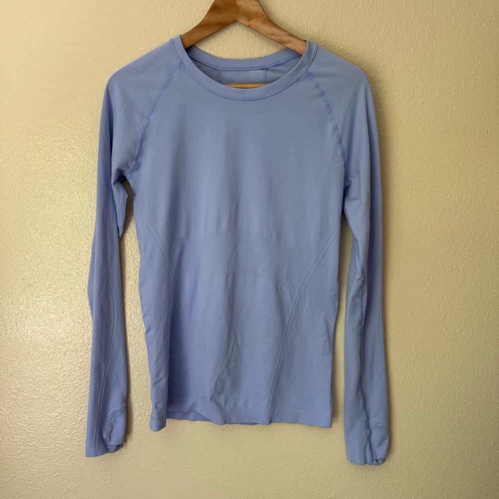 Athleta Light Blue Long Sleeve Tee